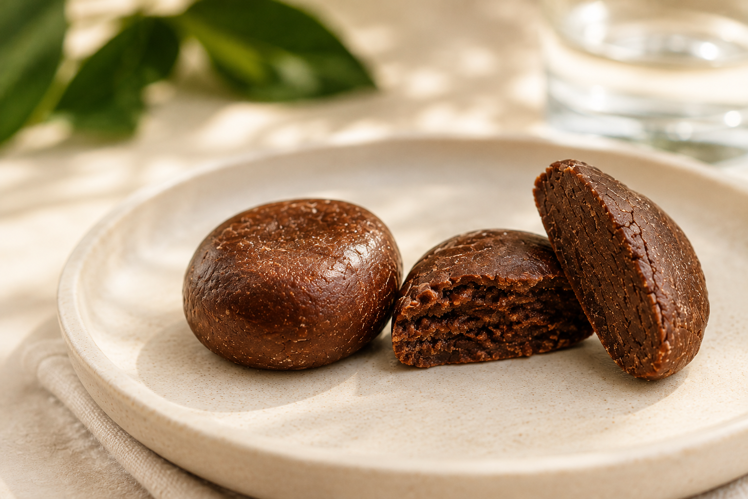 GoDough soft endurance fuel bites on a plate